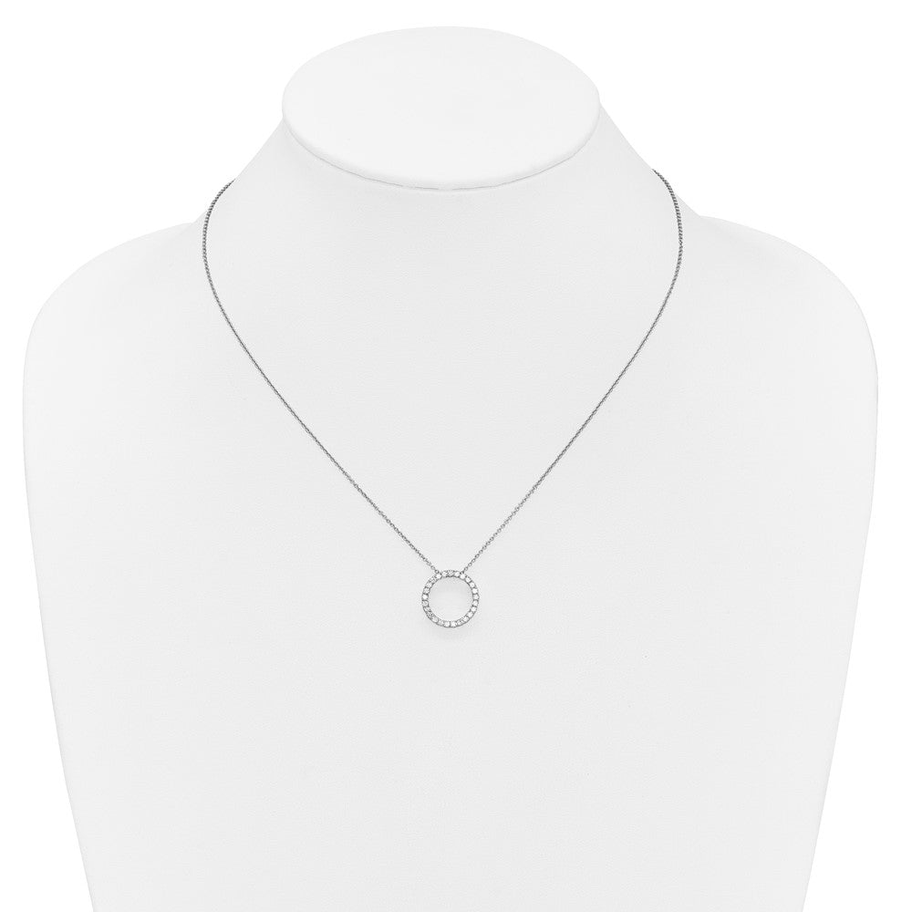 10k White Gold Diamond Circle 18 inch Necklace
