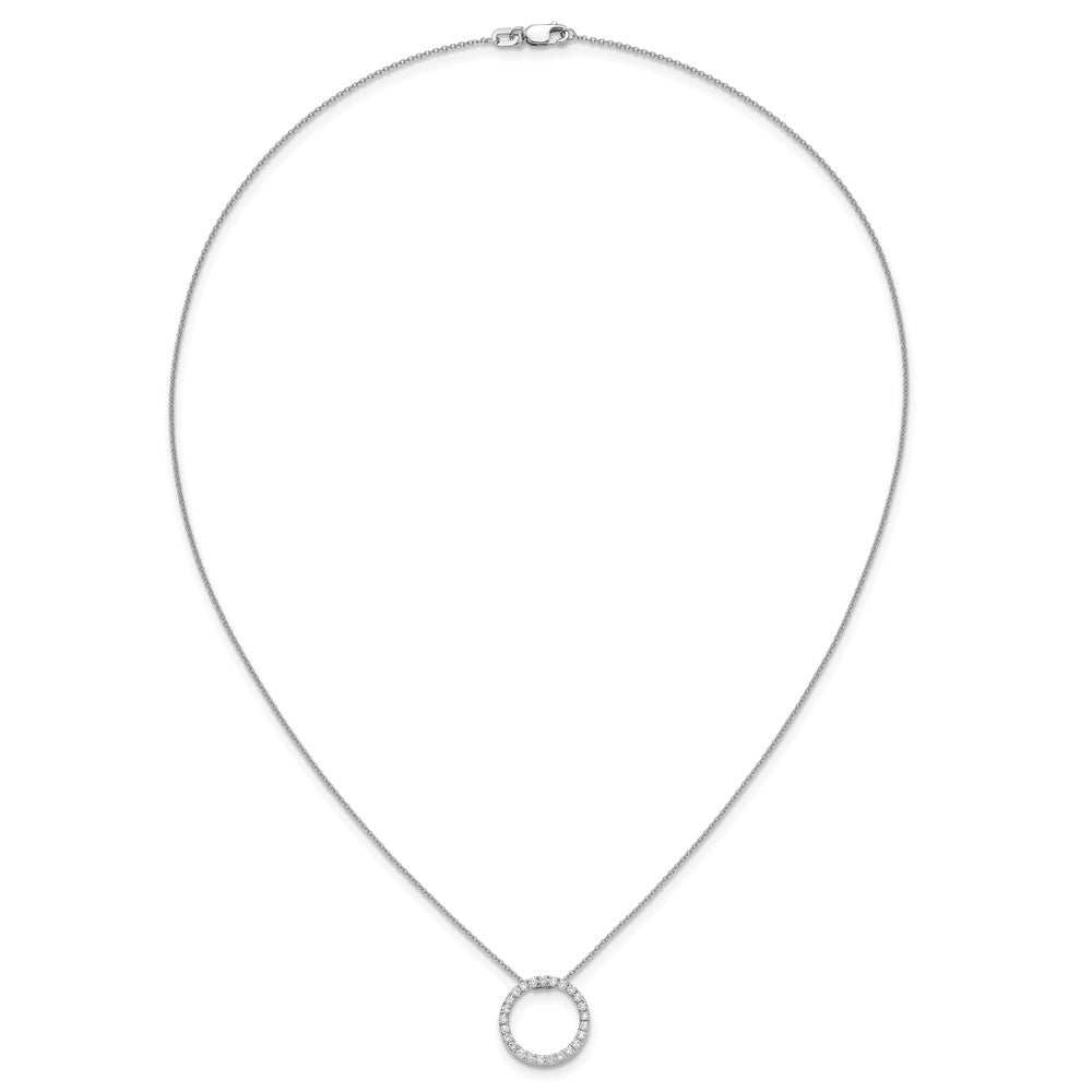 10k White Gold Diamond Circle 18 inch Necklace