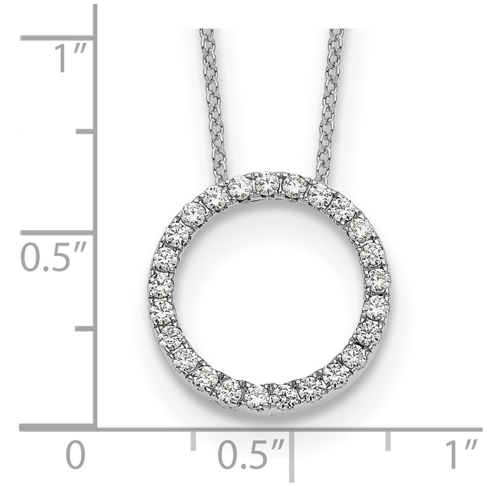 10k White Gold Diamond Circle 18 inch Necklace