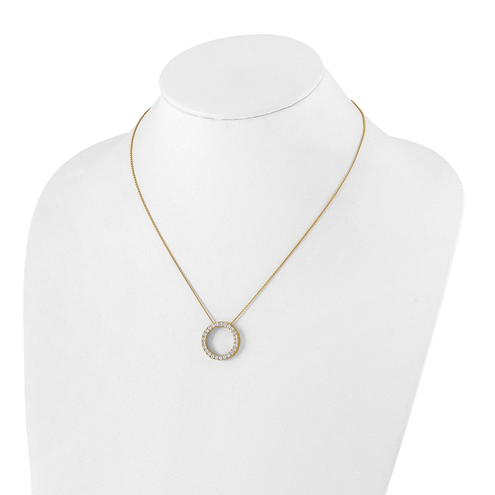 14k Diamond Circle Necklace