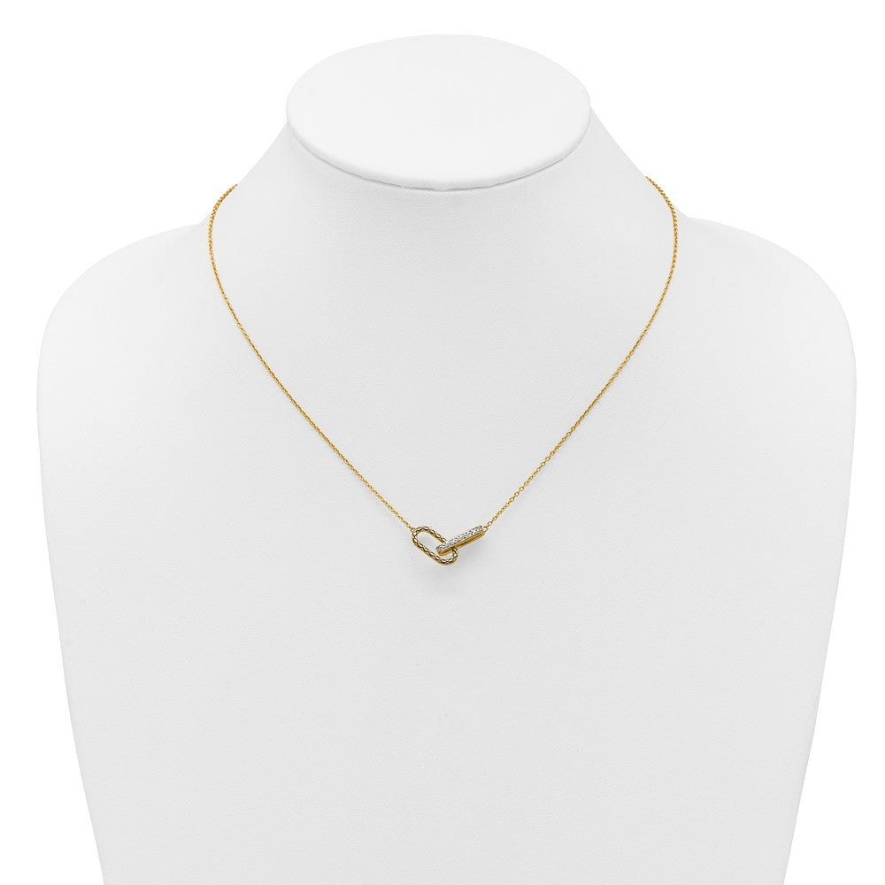 14K Polished Diamond Link Fashion Necklace