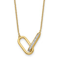 14K Polished Diamond Link Fashion Necklace