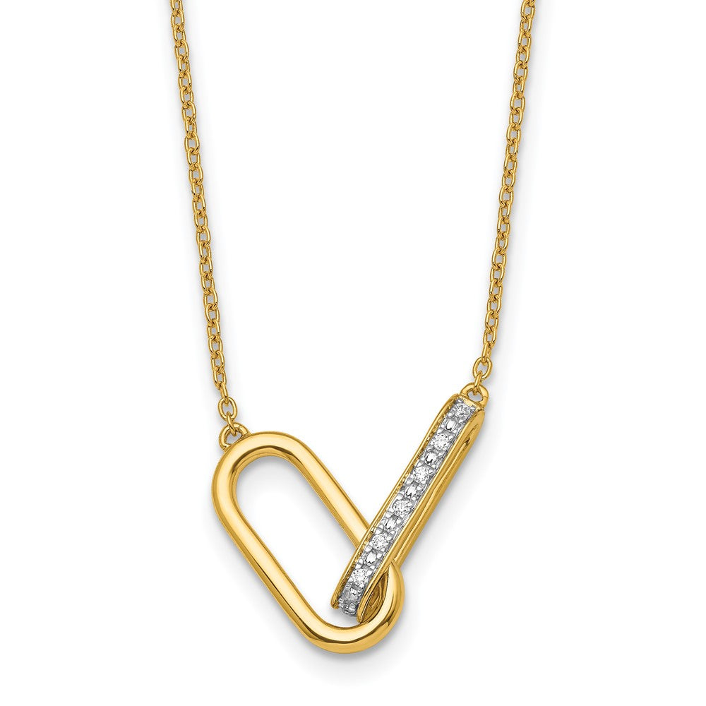 14K Polished Diamond Link Fashion Necklace