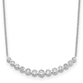 14k White Gold Diamond Curved Bar Necklace