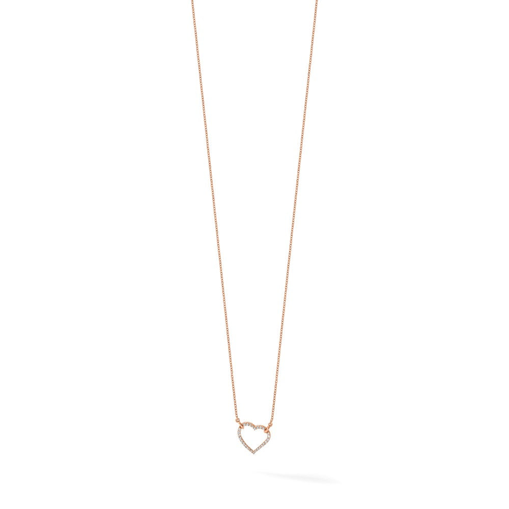 14k Rose Gold Diamond Heart Necklace