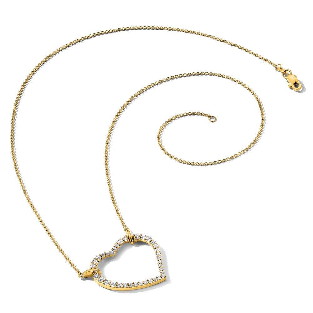 14k Diamond Heart Pendant Necklace