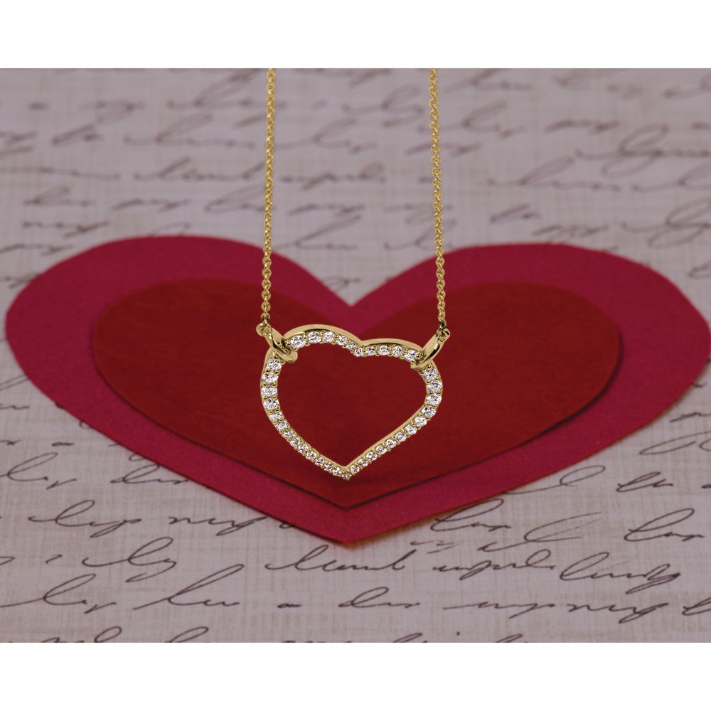 14k Diamond Heart Pendant Necklace