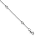 14k White Gold Diamond Station Cable Bracelet