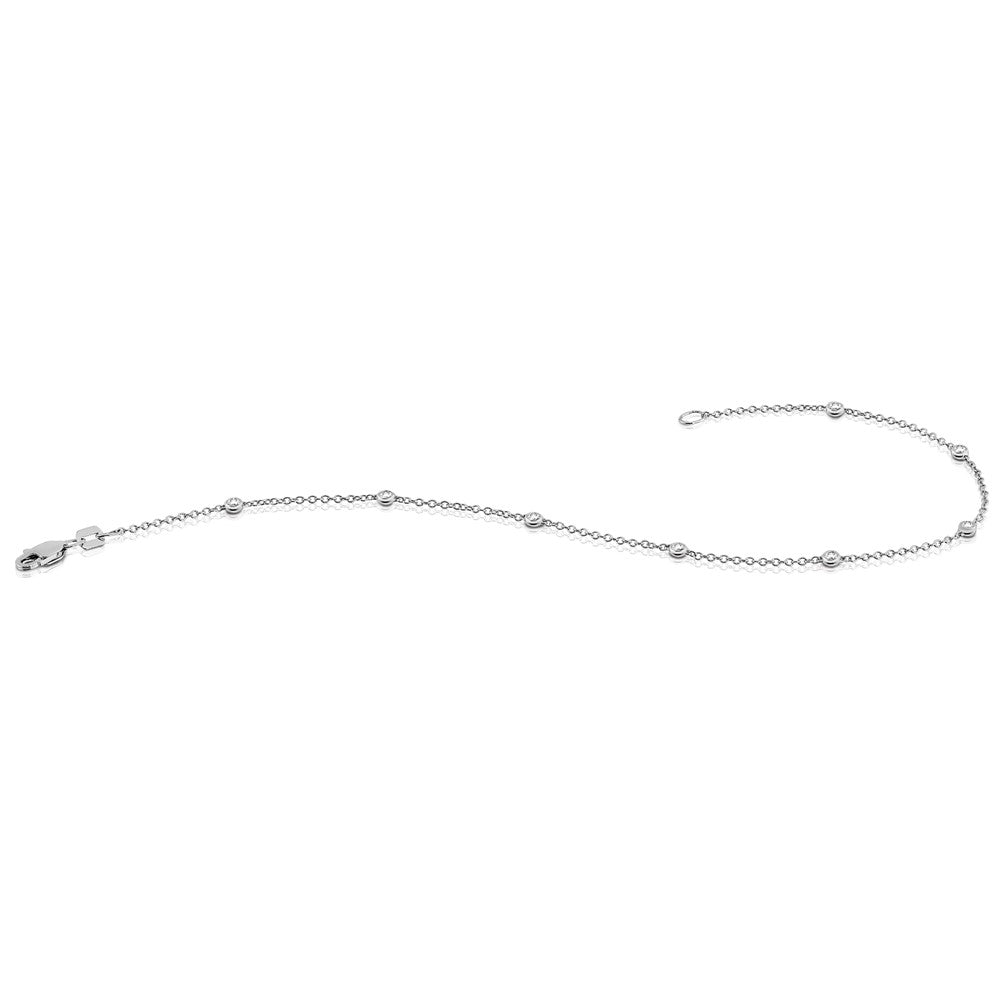 14k Diamond Station Cable Bracelet