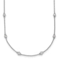 14k White Gold Diamond Station Cable Necklace