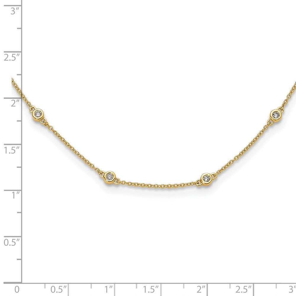 14k Diamond Station Cable Necklace