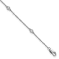 14k White Gold Diamond Station Cable Bracelet