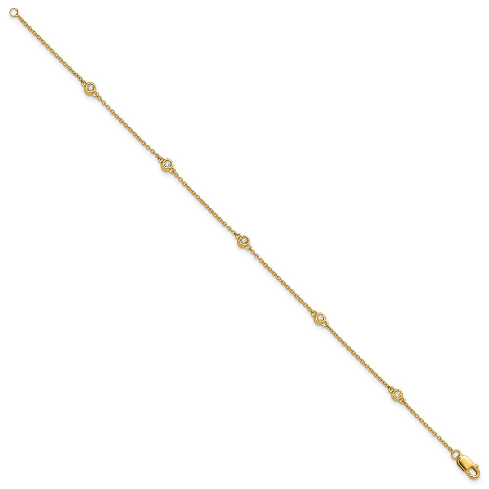 14k Diamond Station Cable Bracelet