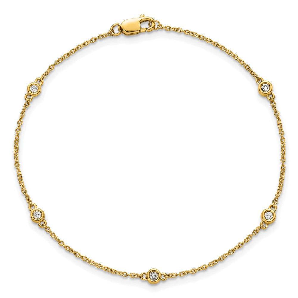 14k Diamond Station Cable Bracelet