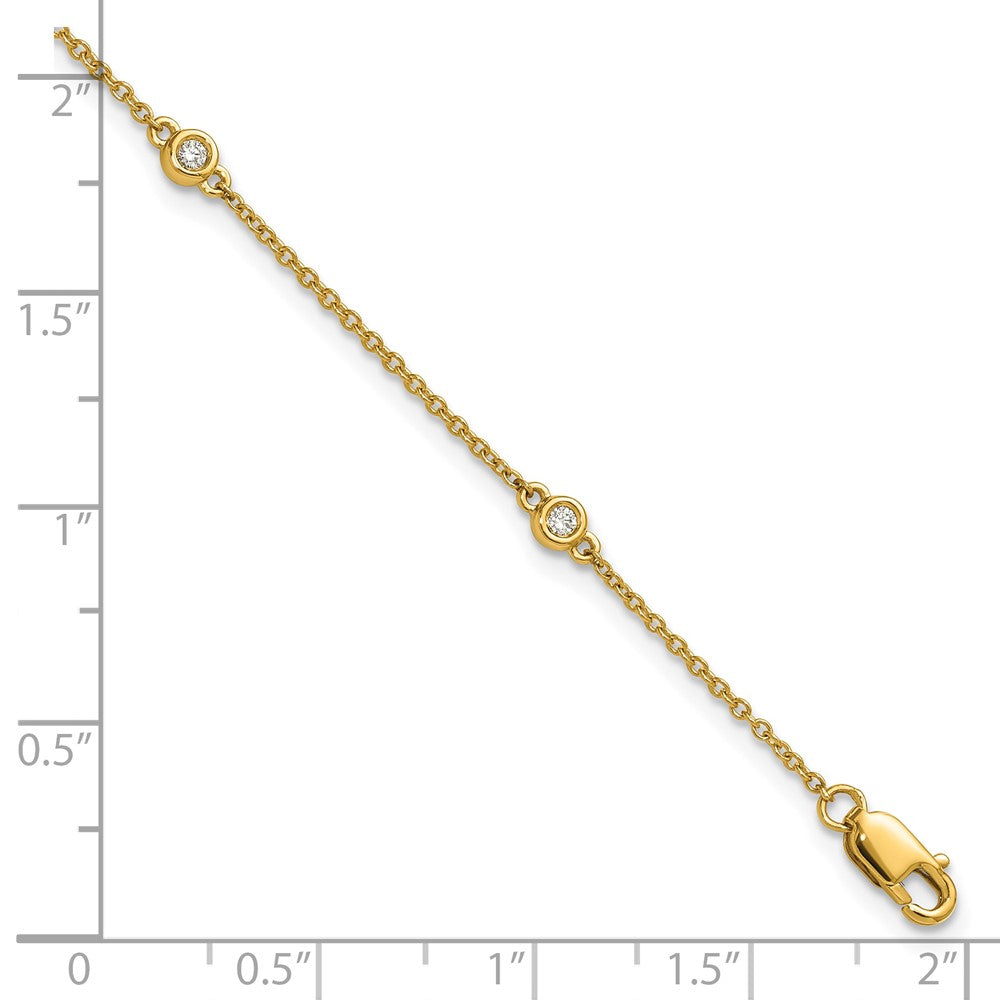14k Diamond Station Cable Bracelet