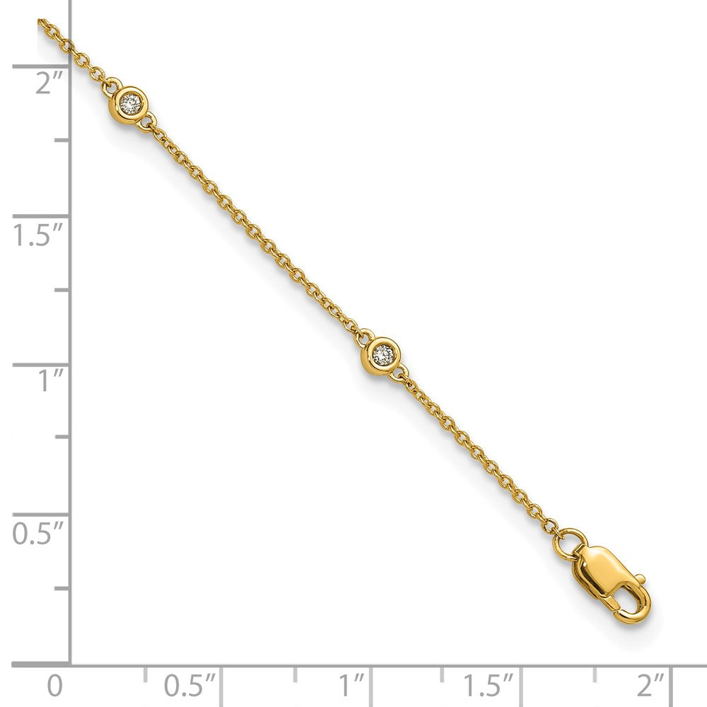 14k Diamond Station Cable Anklet