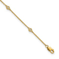 14k Diamond Station Cable Anklet