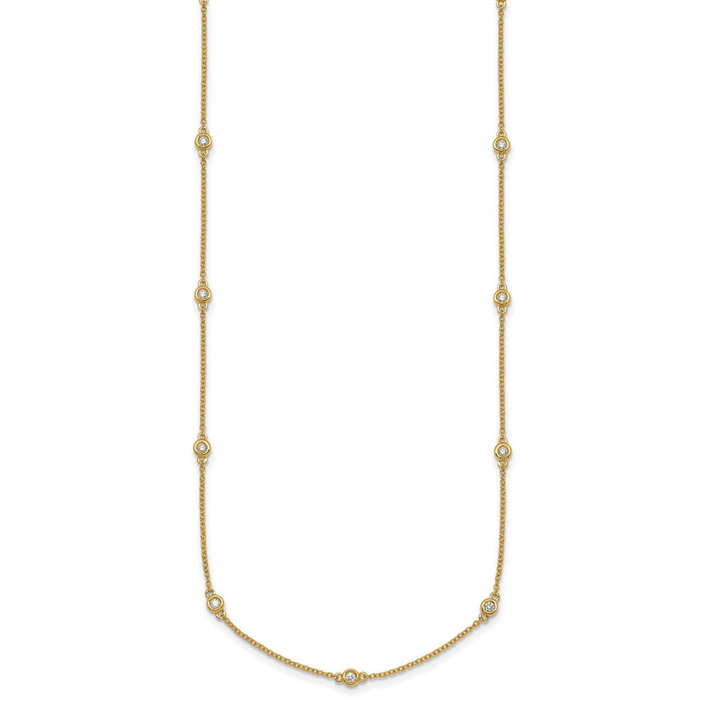 14k Diamond Station Cable Necklace