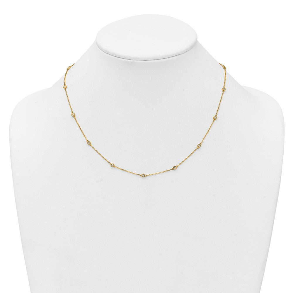 14k Diamond Station Cable Necklace