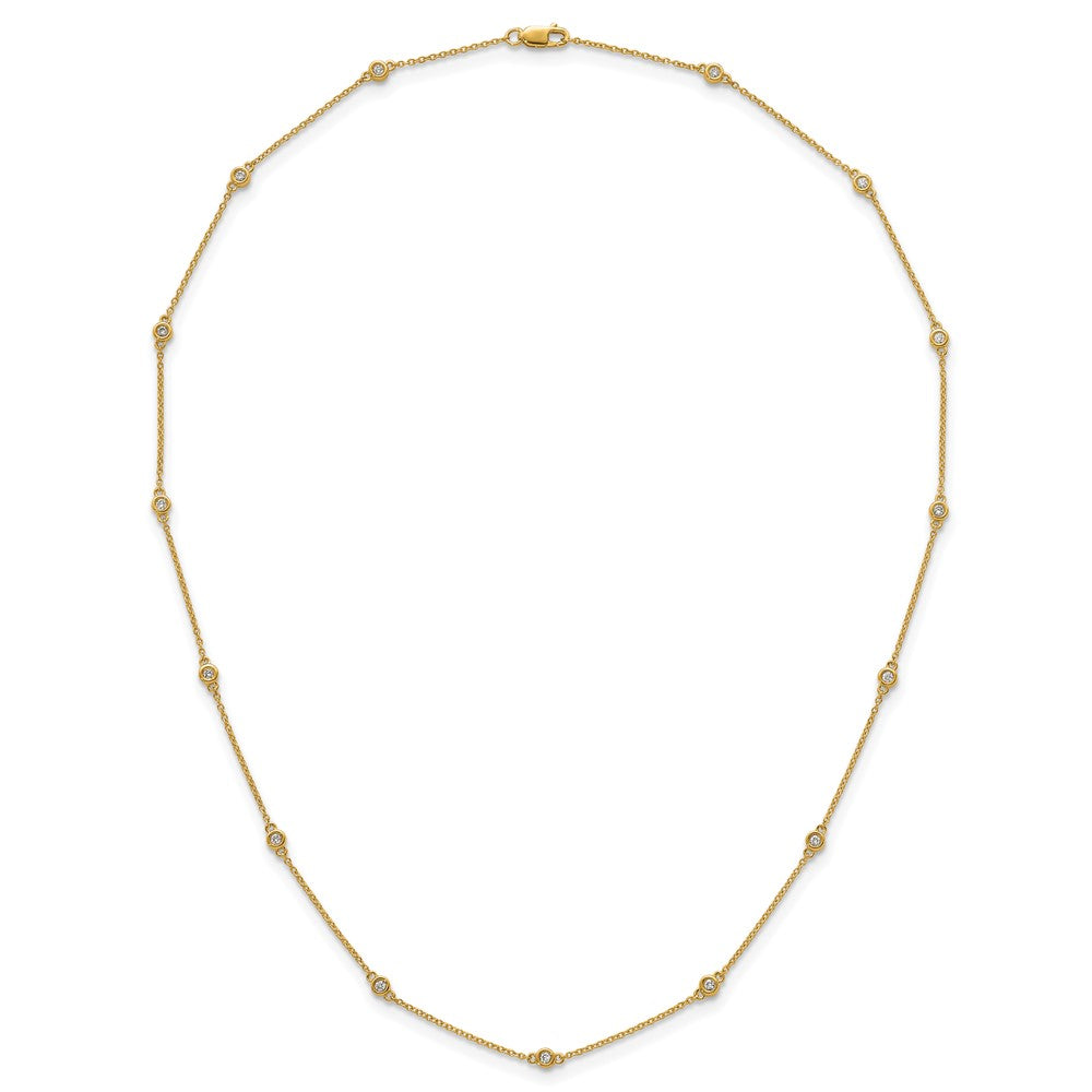 14k Diamond Station Cable Necklace