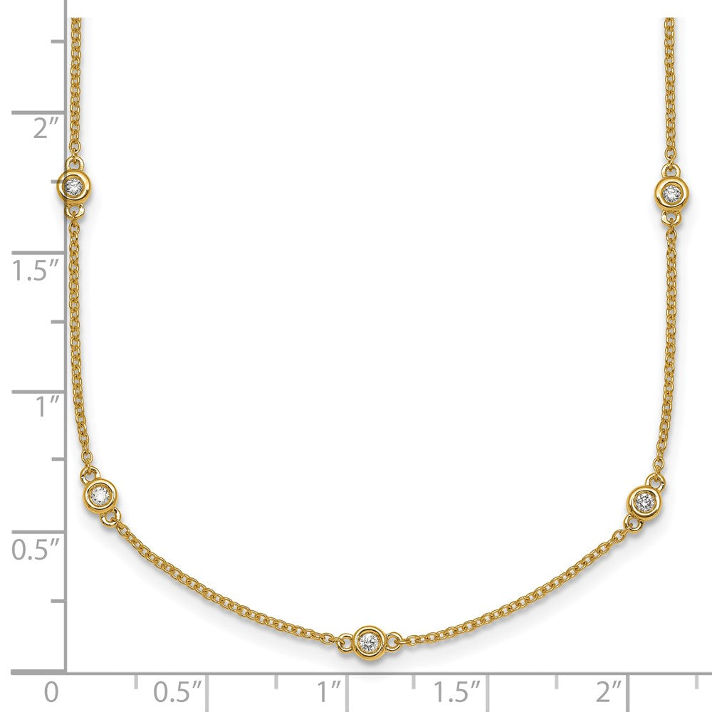 14k Diamond Station Cable Necklace