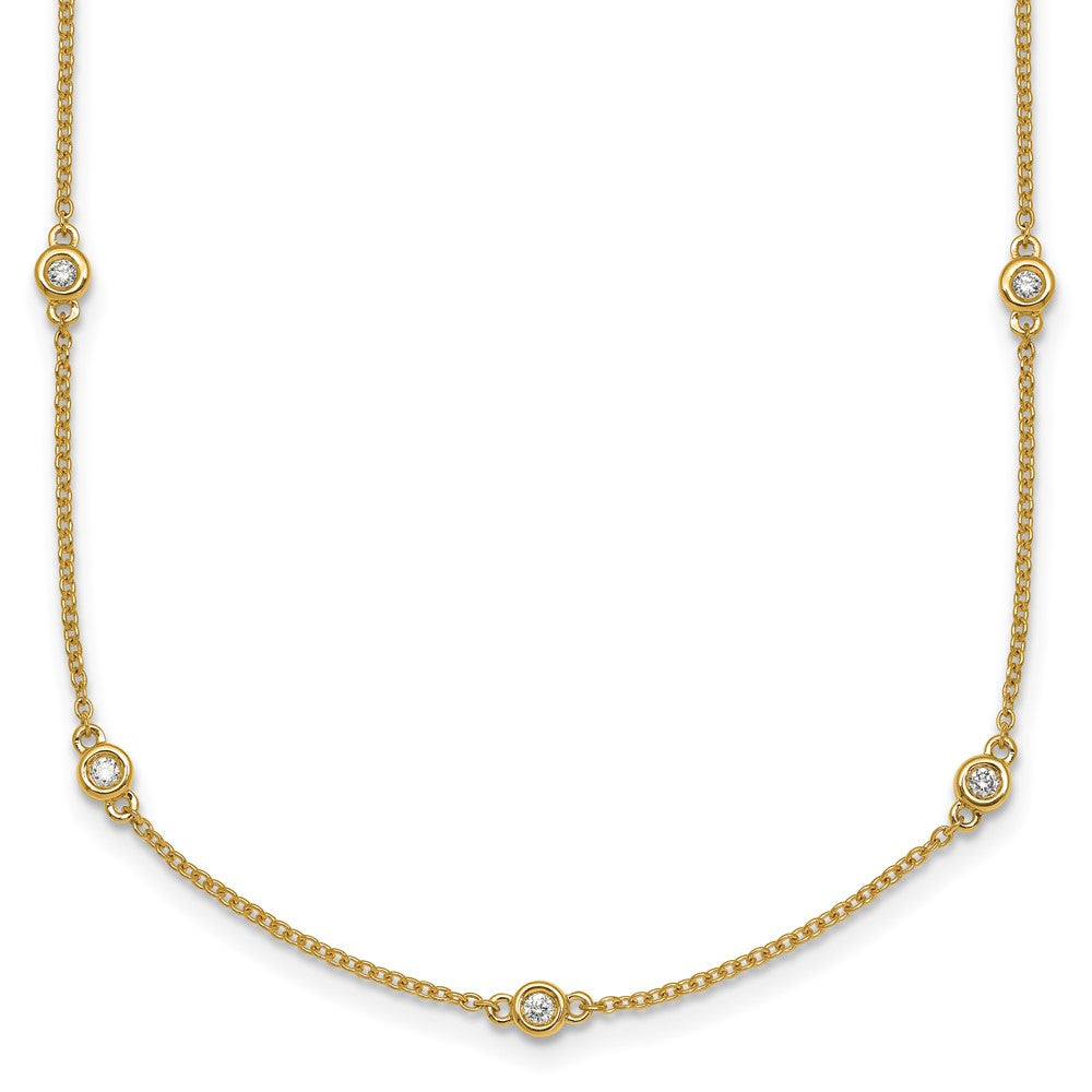 14k Diamond Station Cable Necklace
