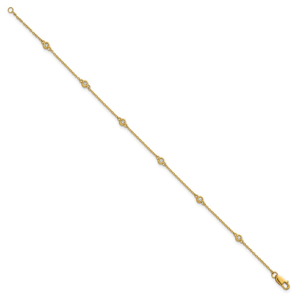 14k Diamond Station Cable Bracelet