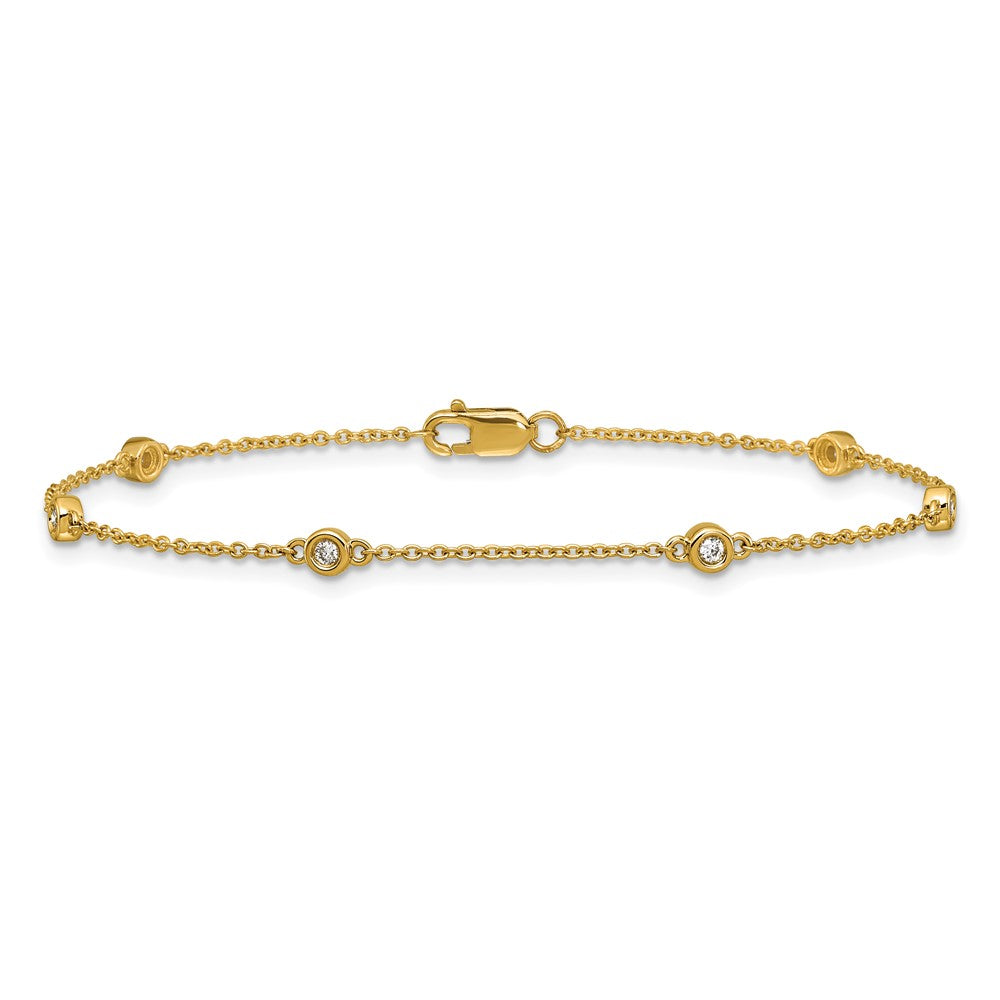 14k Diamond Station Cable Bracelet