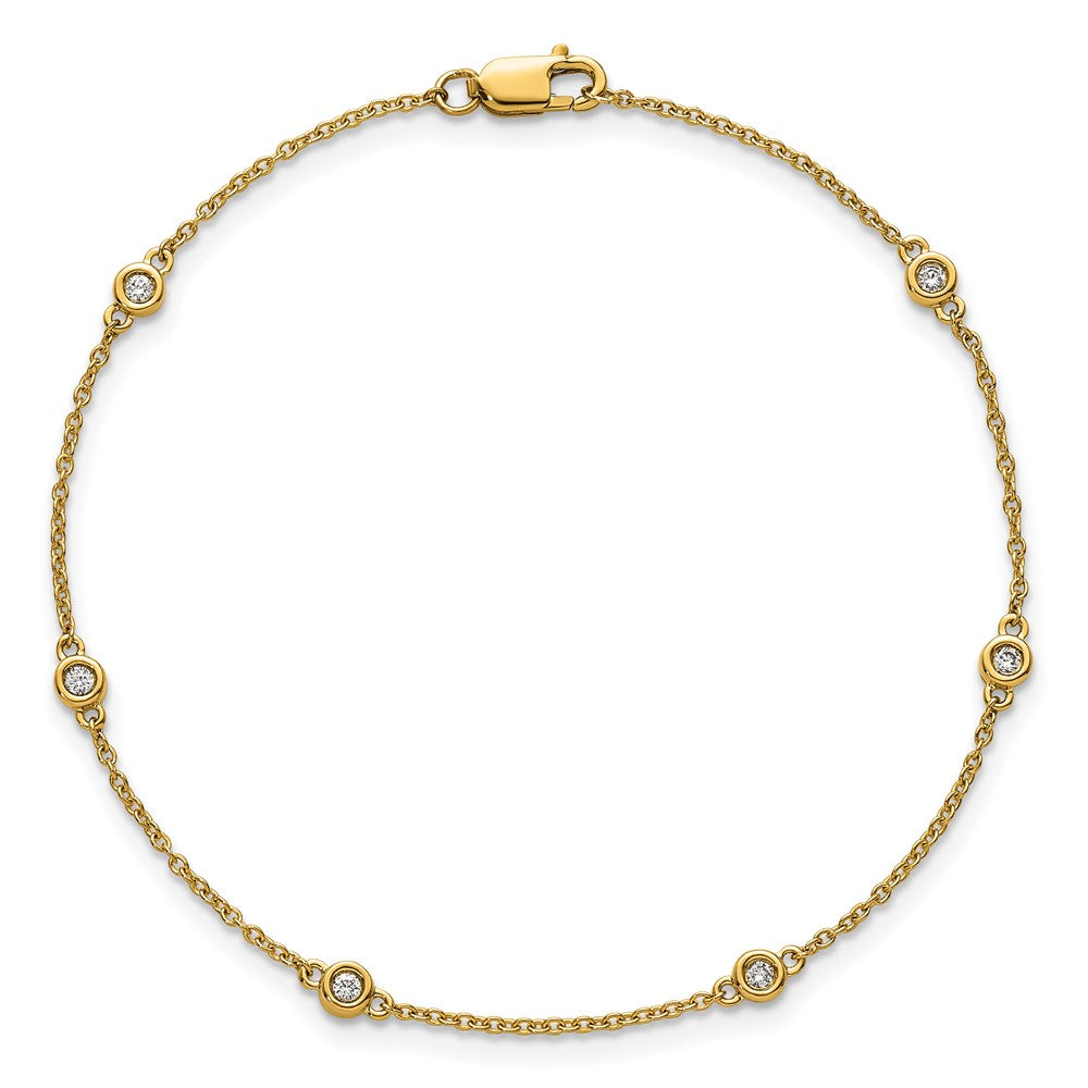 14k Diamond Station Cable Bracelet
