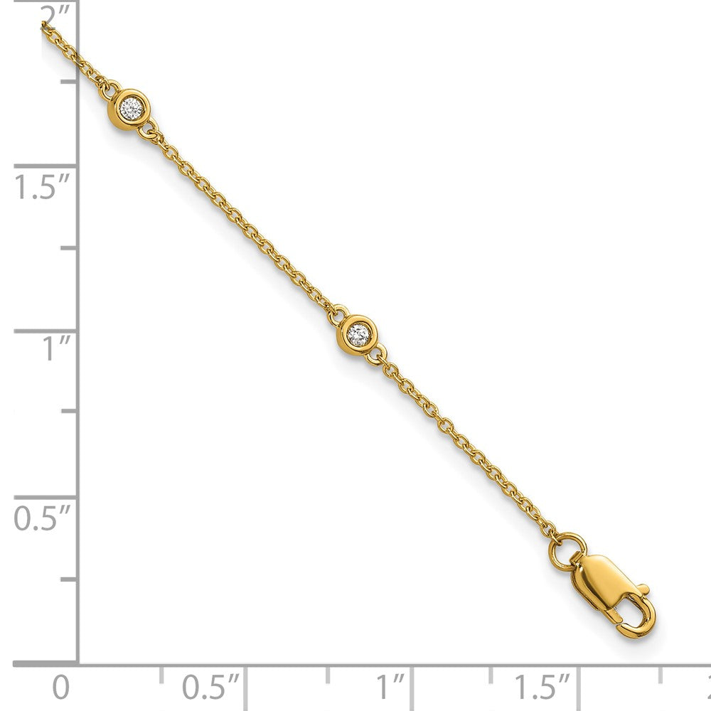 14k Diamond Station Cable Bracelet