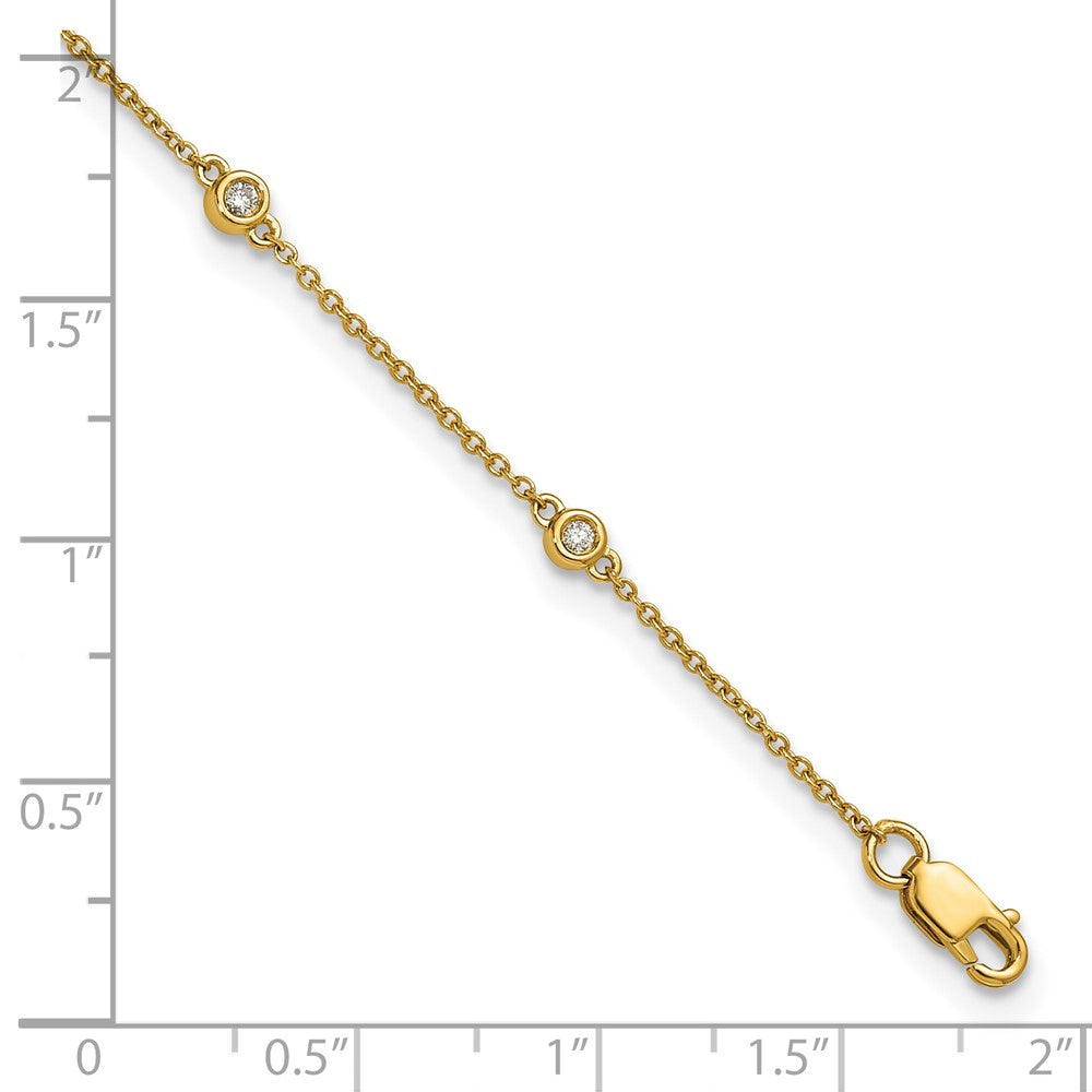 14k Diamond Station Cable Anklet