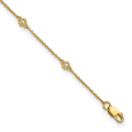 14k Diamond Station Cable Anklet