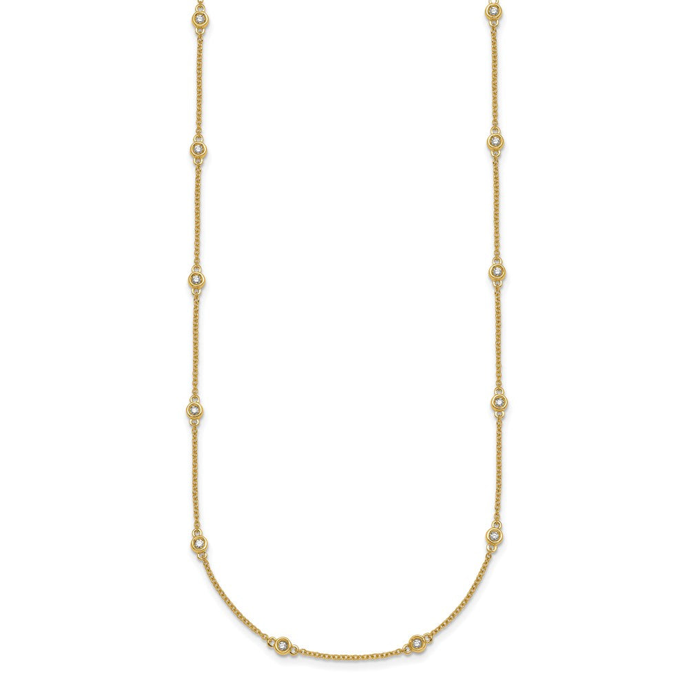 14k Diamond Station Cable Necklace