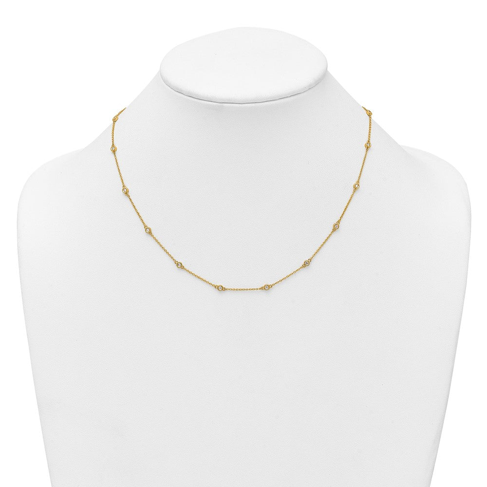 14k Diamond Station Cable Necklace