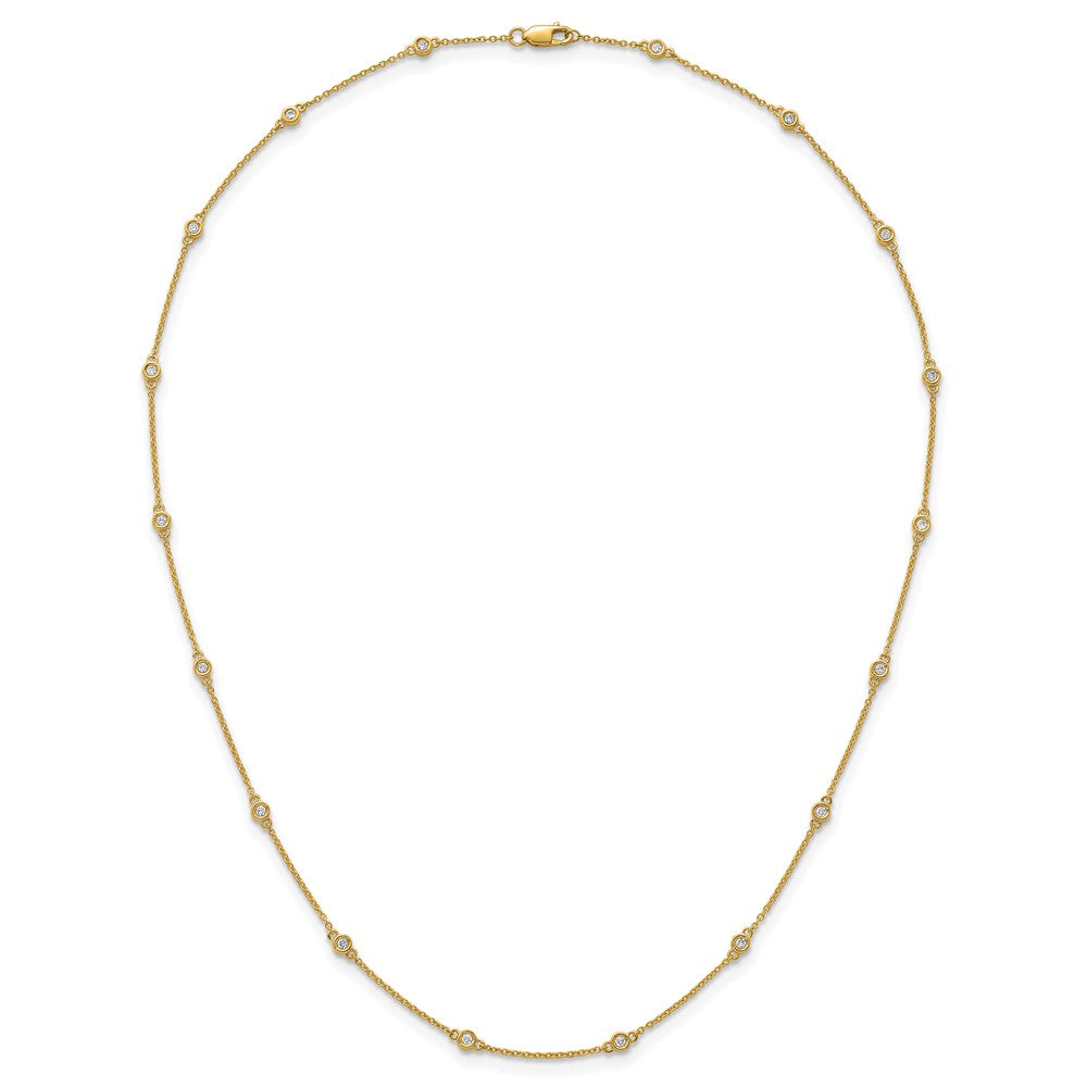 14k Diamond Station Cable Necklace