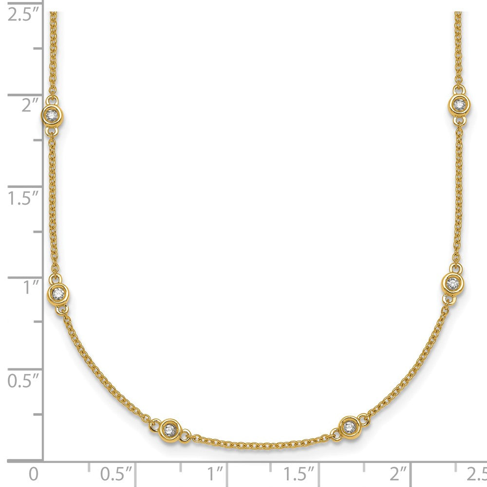 14k Diamond Station Cable Necklace