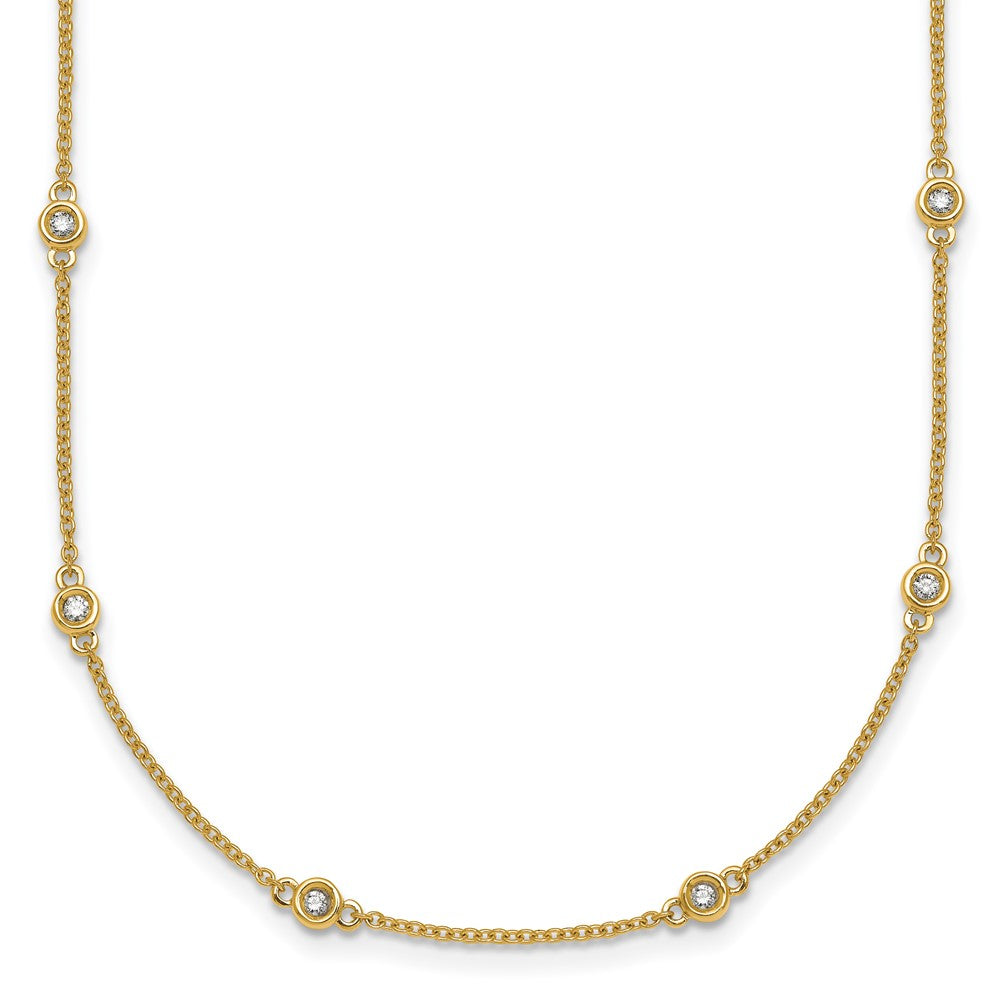 14k Diamond Station Cable Necklace