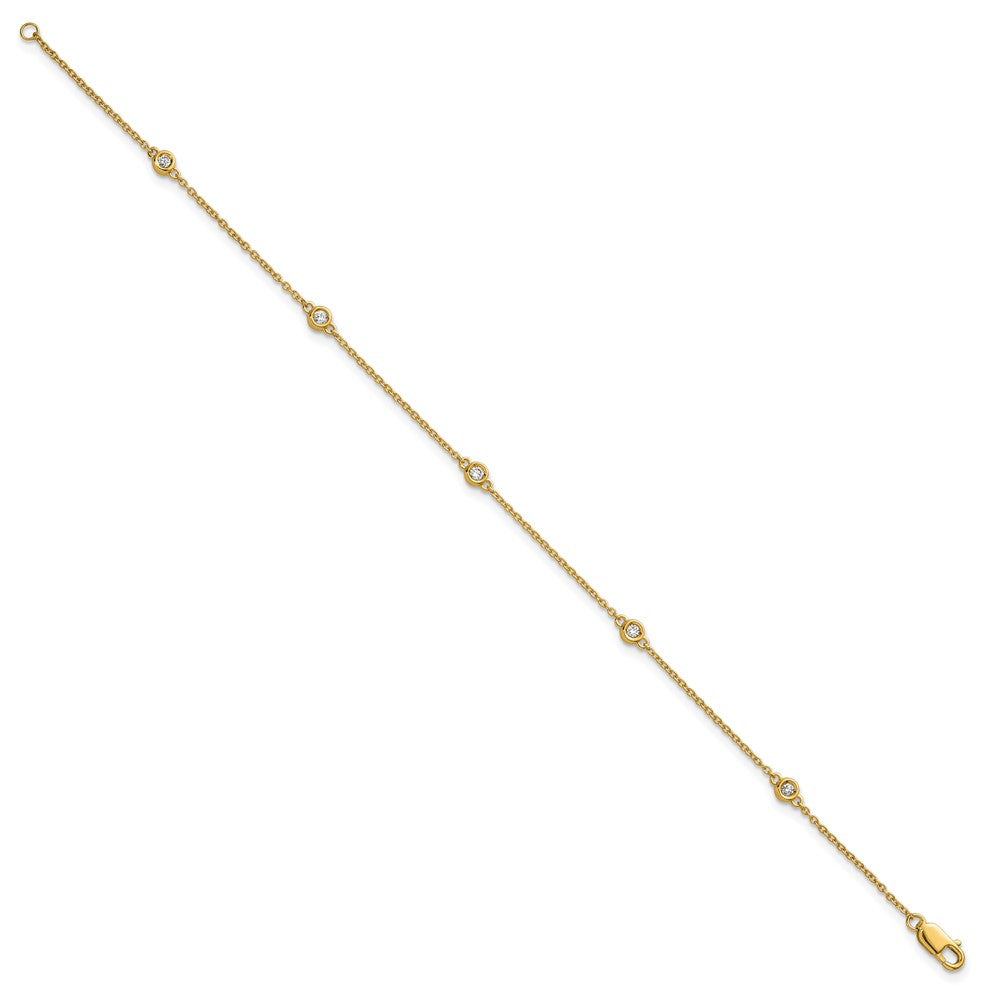 14k Diamond Station Cable Bracelet