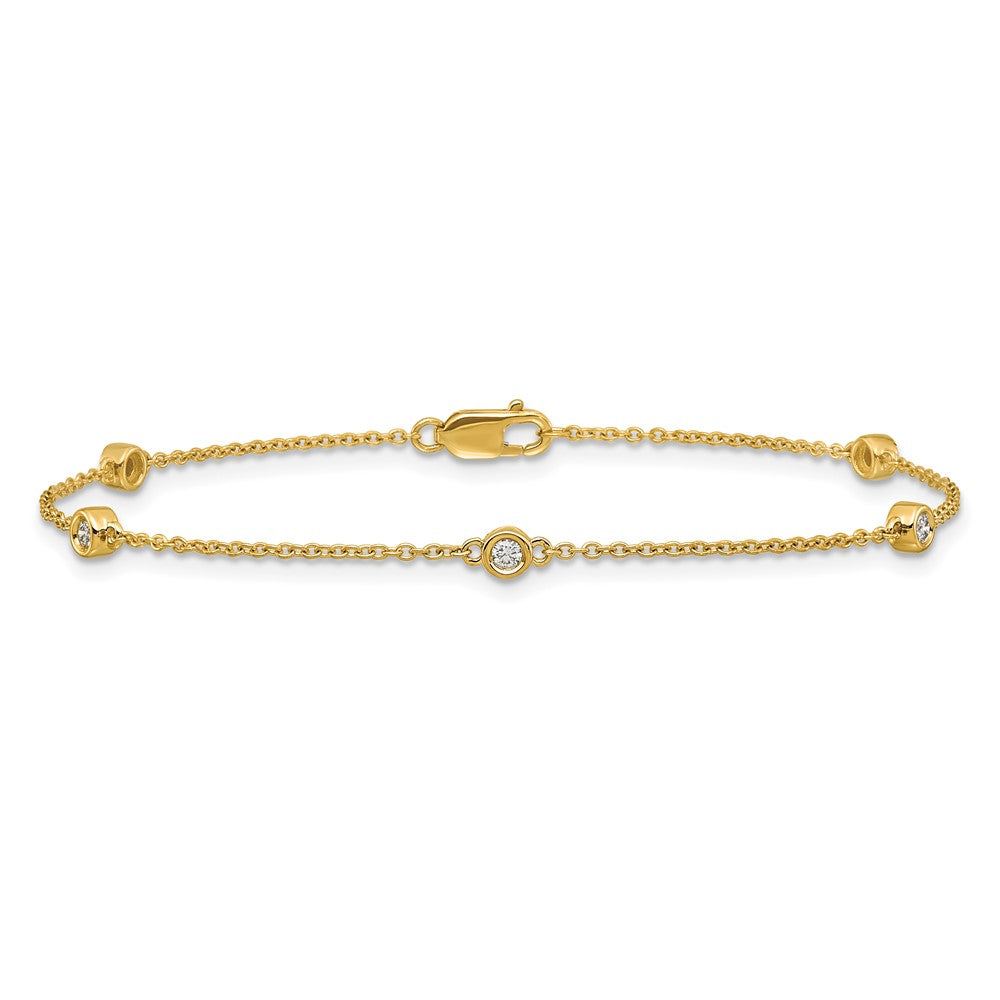14k Diamond Station Cable Bracelet
