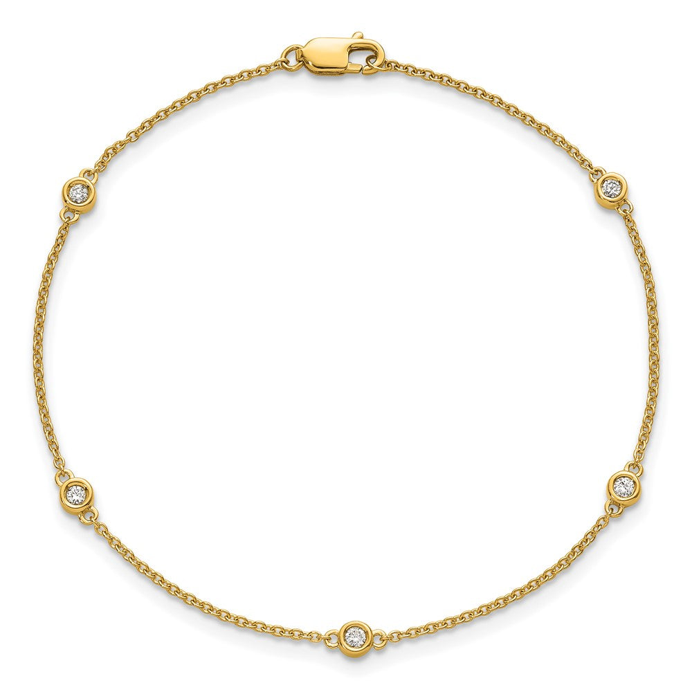 14k Diamond Station Cable Bracelet