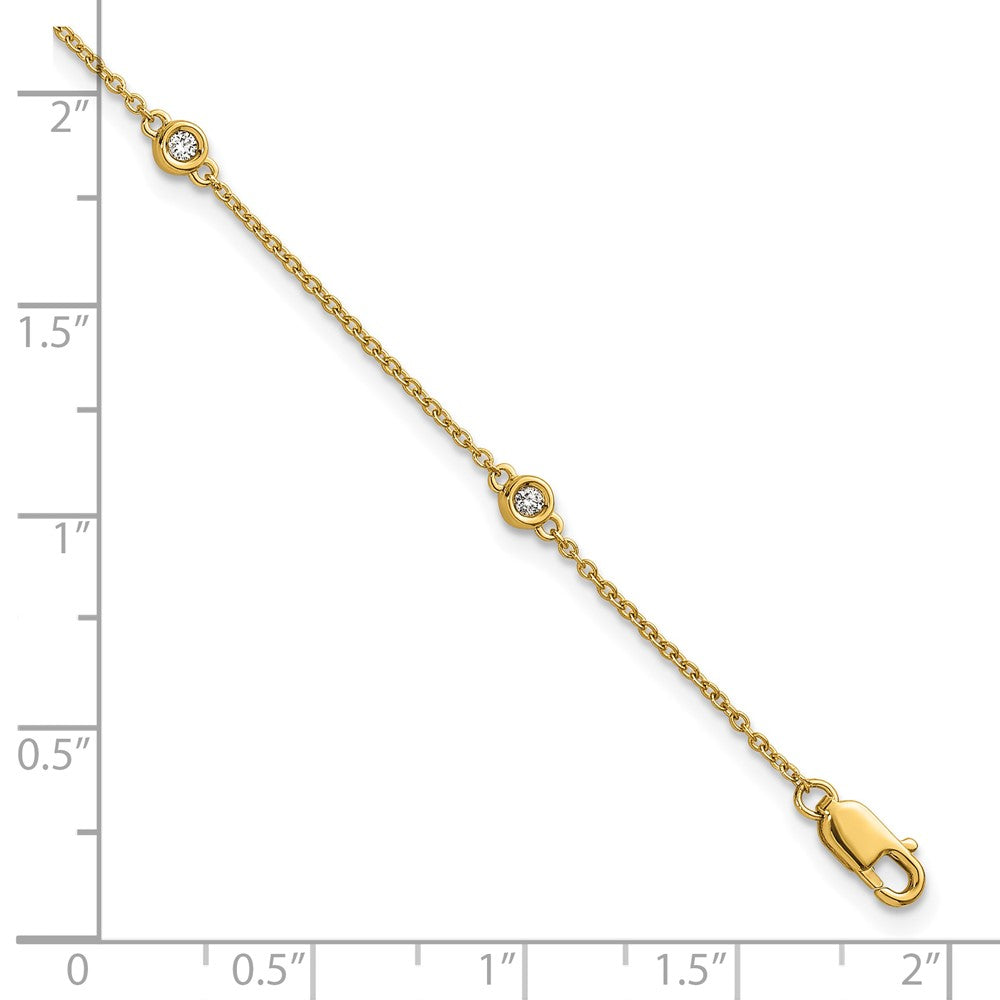 14k Diamond Station Cable Bracelet