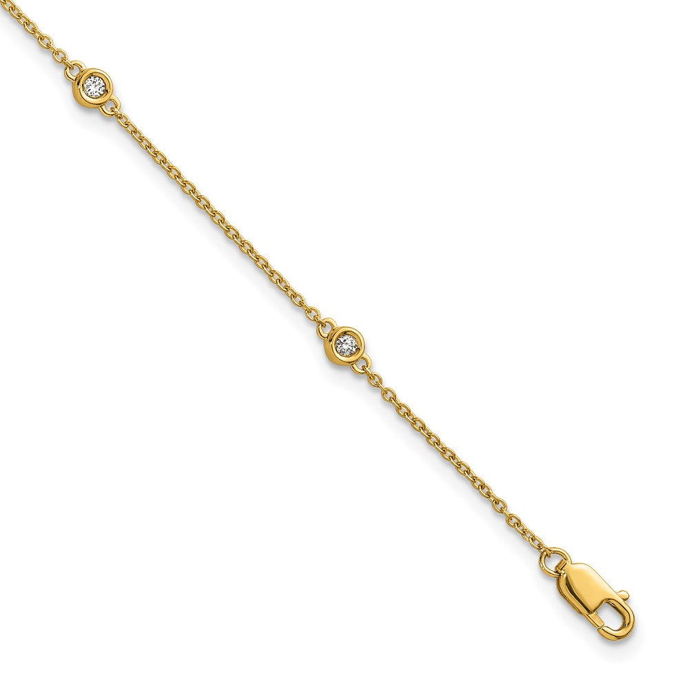14k Diamond Station Cable Bracelet