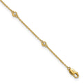 14k Diamond Station Cable Anklet