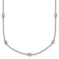 14k White Gold Diamond Station Cable Necklace