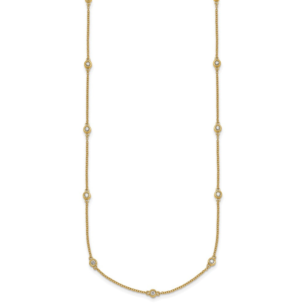 14k Diamond Station Cable Necklace