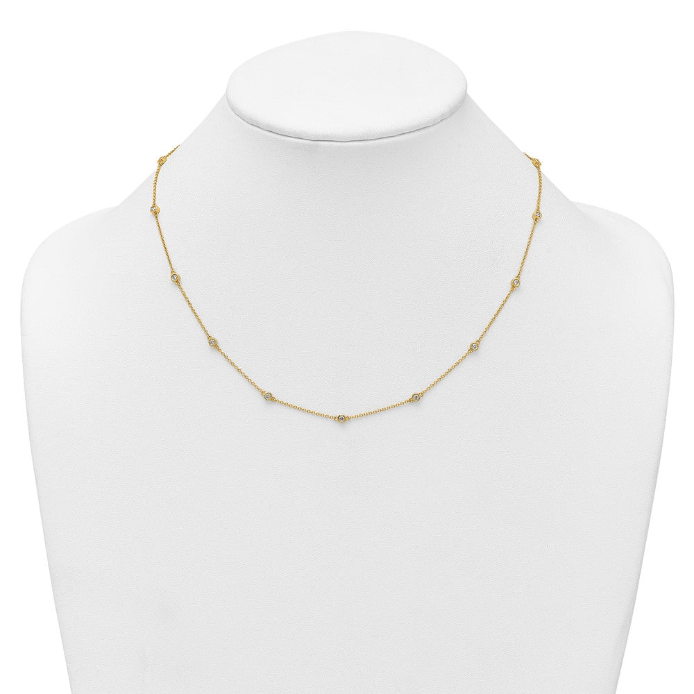 14k Diamond Station Cable Necklace