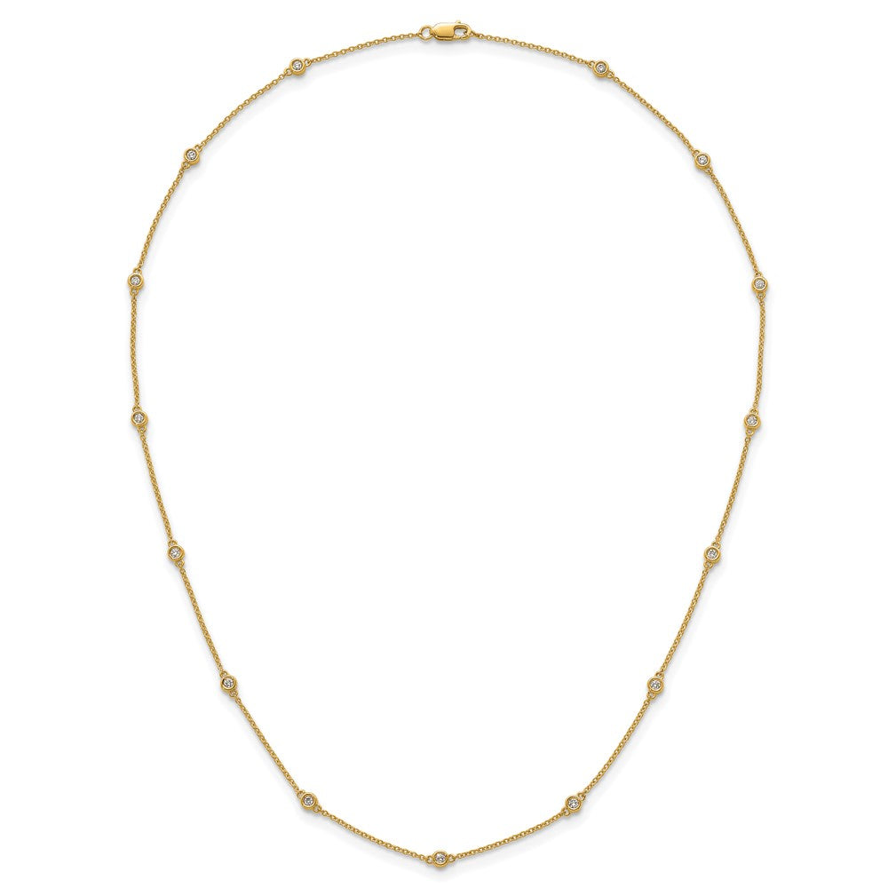 14k Diamond Station Cable Necklace