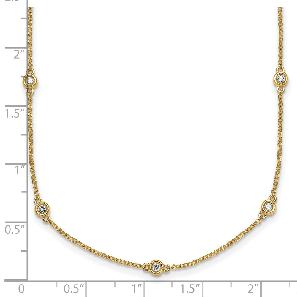 14k Diamond Station Cable Necklace