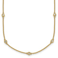 14k Diamond Station Cable Necklace