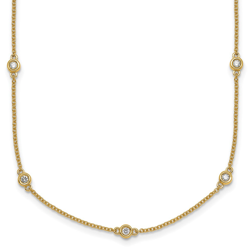 14k Diamond Station Cable Necklace